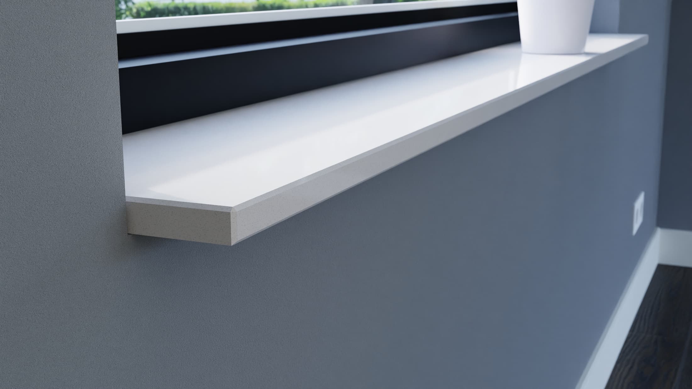 steenbok-natuursteen-Vensterbank-Composiet-Silk-White-wit-gepolijst-zijaanzicht-sfeerbeeld